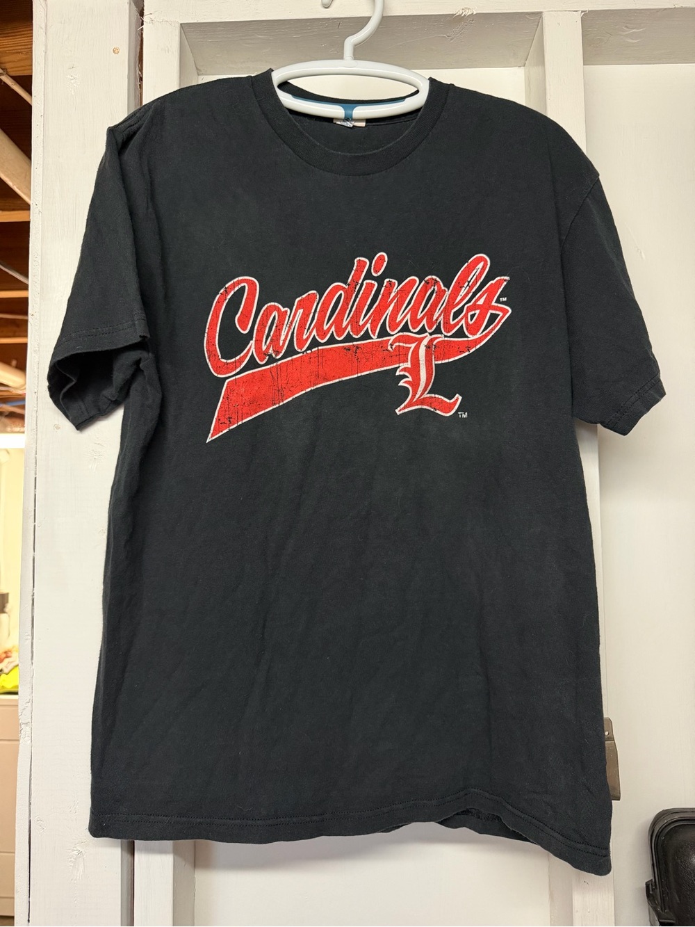 Louisville Cardinals Vintage Logo Black T-Shirt Size Large
